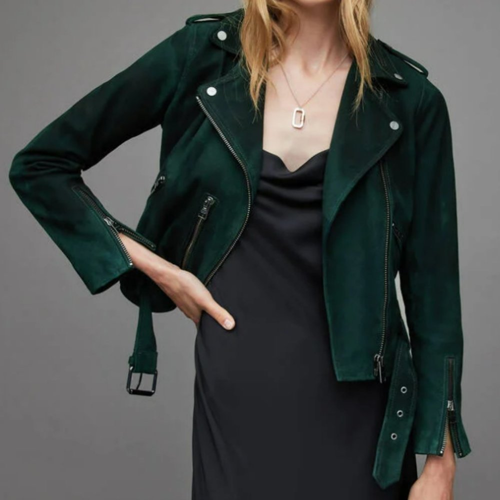 ALLSAINTS Balfern Suede Biker Jacket